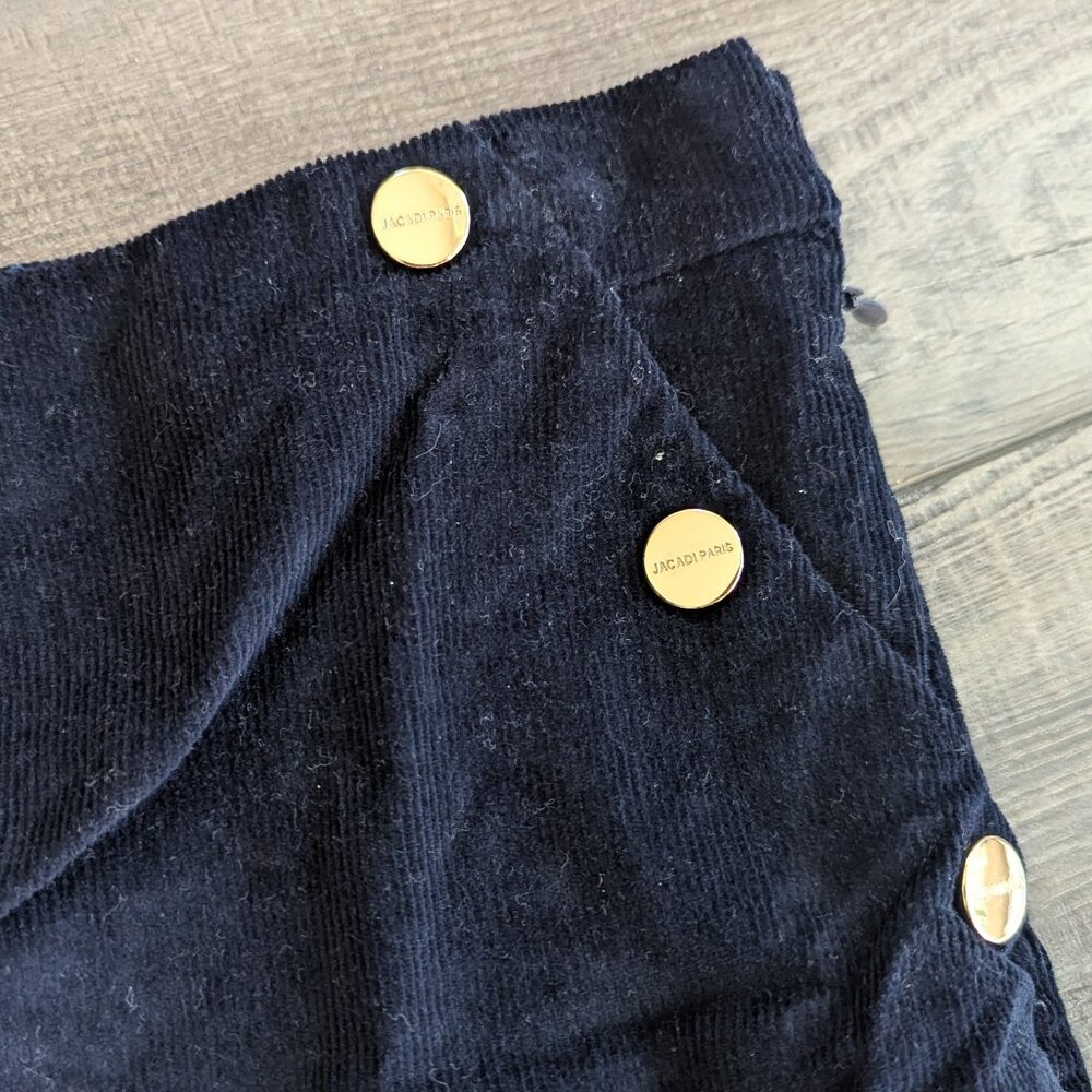 Jacadi Girl's Corduroy Cotton Pique Shorts Preppy Prep School Winter Navy 8 - Picture 2 of 7